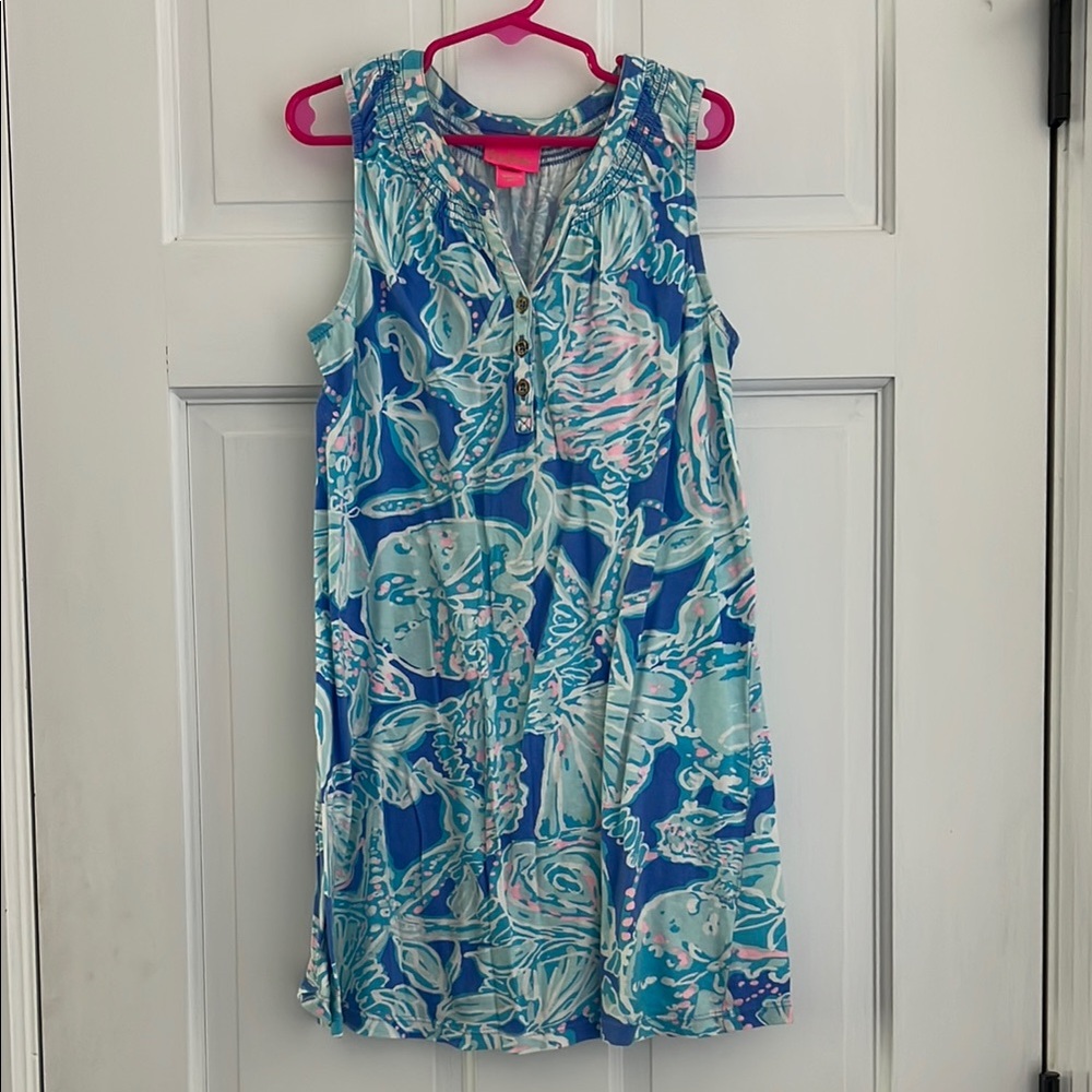 Girls Lilly Blue and Pink Sleeveless Dress